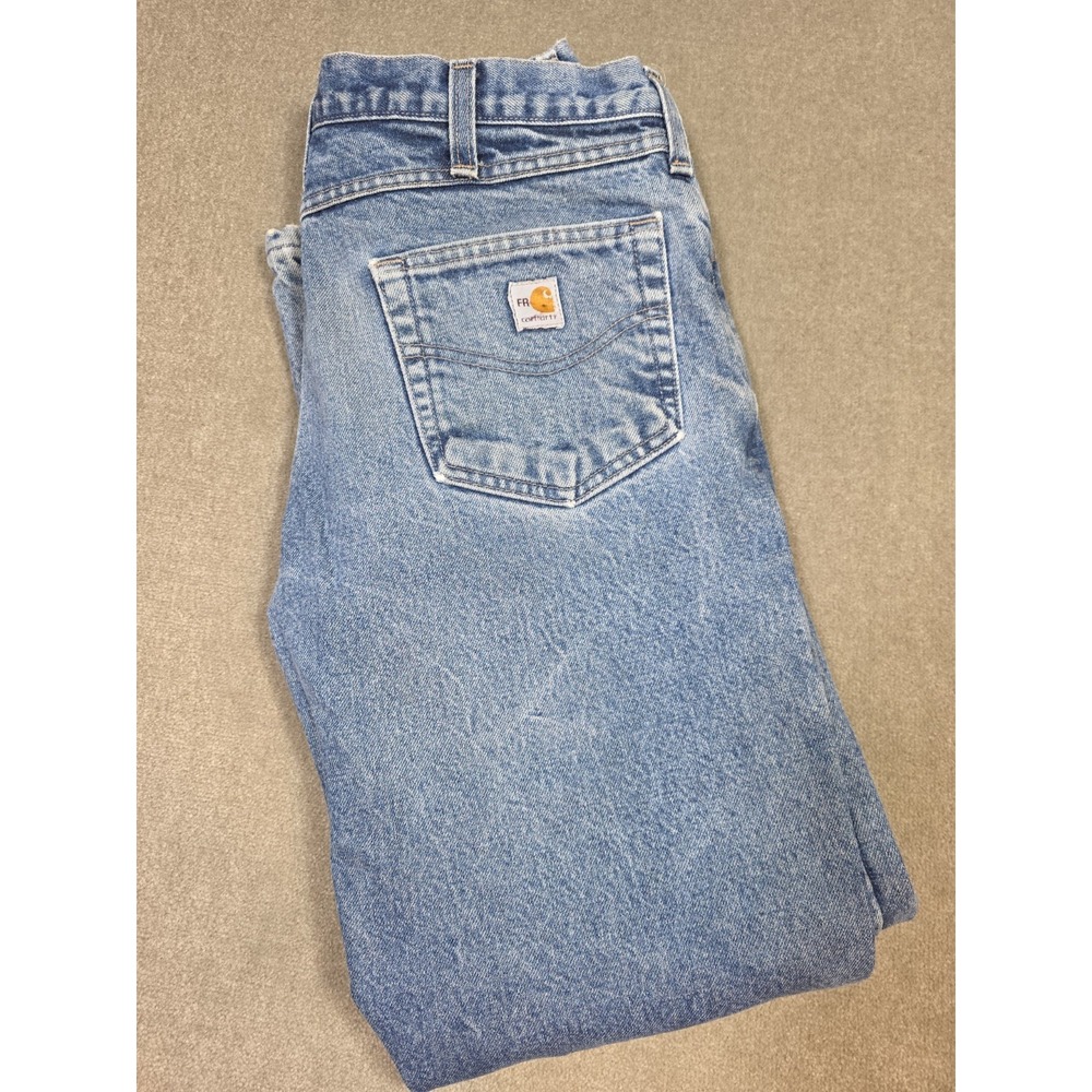 Carhartt Relaxed Fit Jeans Mens Sz 34X32 RN14806 Straight Blue FR
